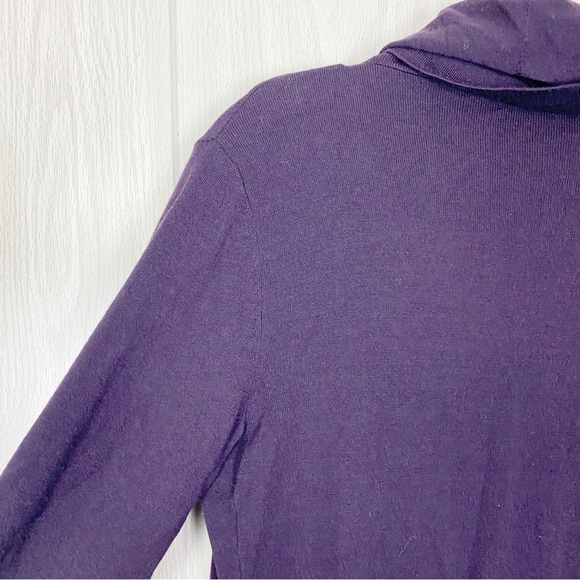 Theory | Wool Blend Maritza B. New Steady Drape Front Cardigan in Purple - Picture 13 of 13